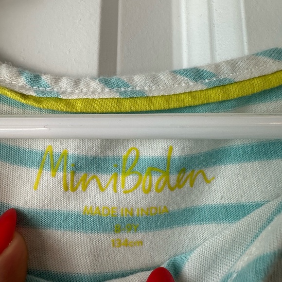 Mini Boden Girls Sea Life Striped Dress (Size 8-9) - Picture 4 of 5